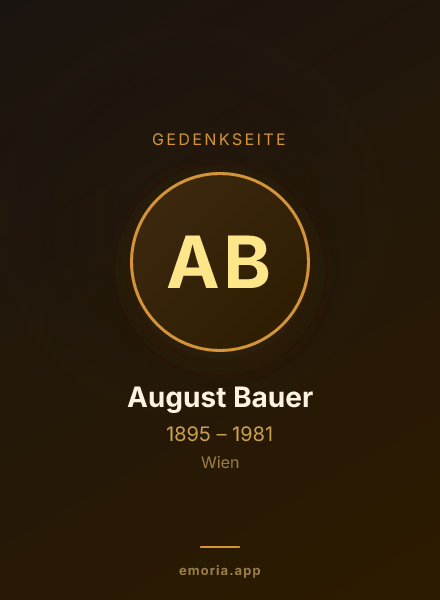 Gedenkportrait von August Bauer
