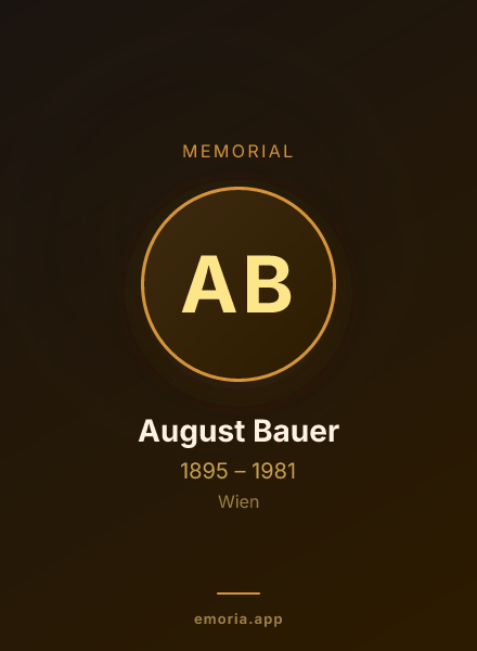 Memorial portrait of August Bauer