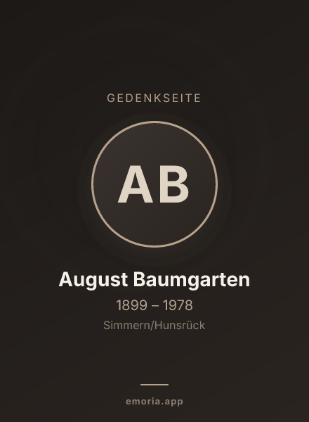 Gedenkportrait von August Baumgarten