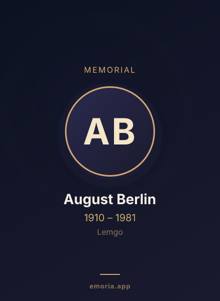 Memorial portrait of August Berlin