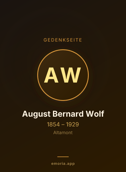 Gedenkportrait von August Bernard Wolf