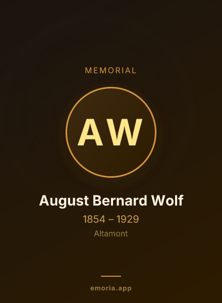 Memorial portrait of August Bernard Wolf