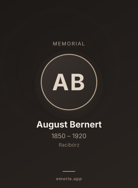 Memorial portrait of August Bernert