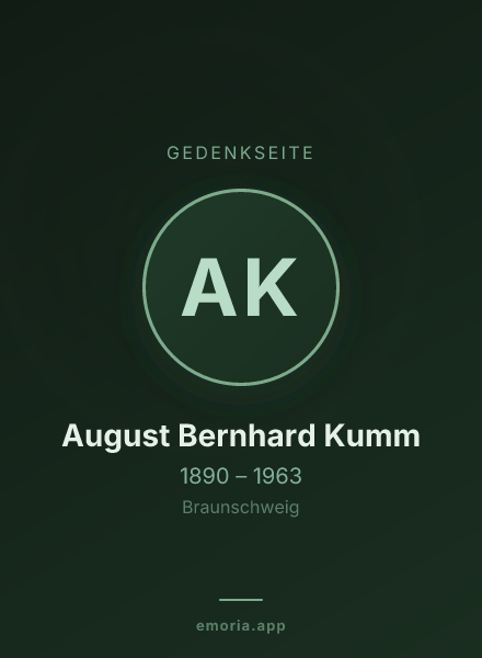 Gedenkportrait von August Bernhard Kumm