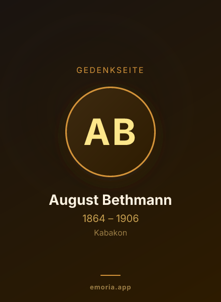 Gedenkportrait von August Bethmann