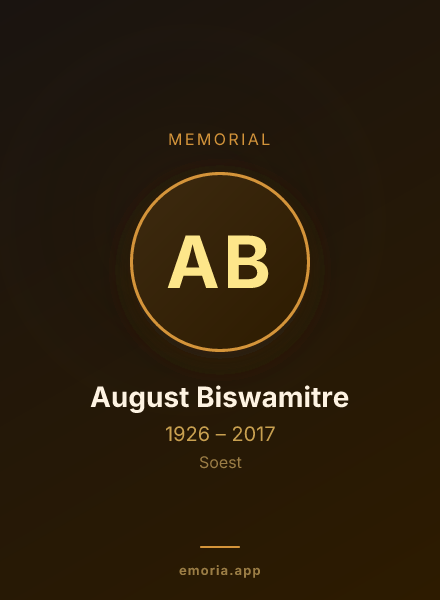Memorial portrait of August Biswamitre