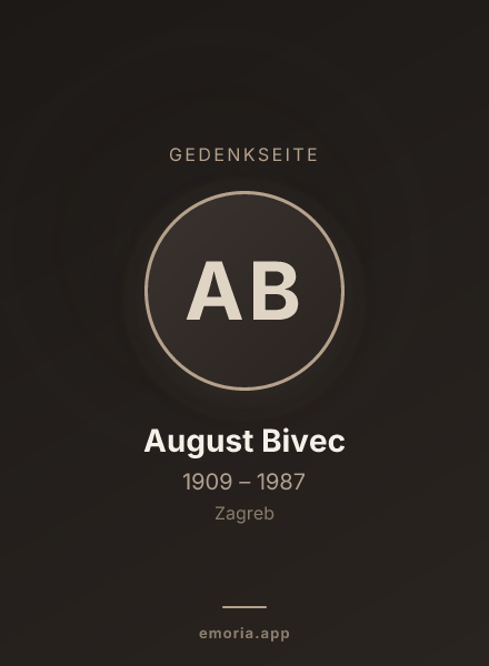 Gedenkportrait von August Bivec