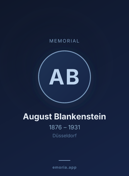 Memorial portrait of August Blankenstein