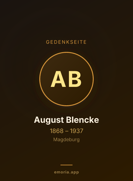 Gedenkportrait von August Blencke