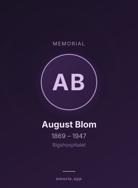 Memorial portrait of August Blom