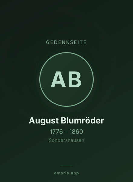 Gedenkportrait von August Blumröder