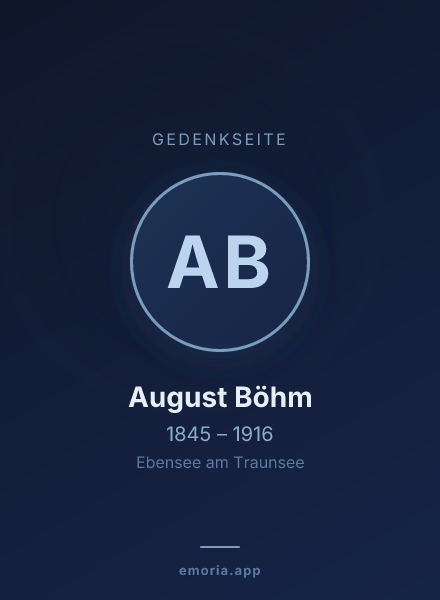 Gedenkportrait von August Böhm