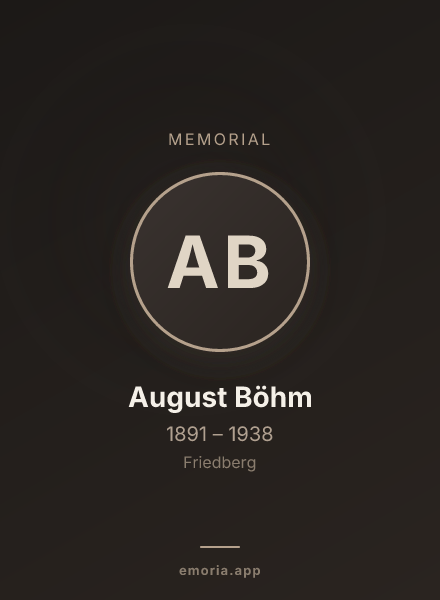 Memorial portrait of August Böhm
