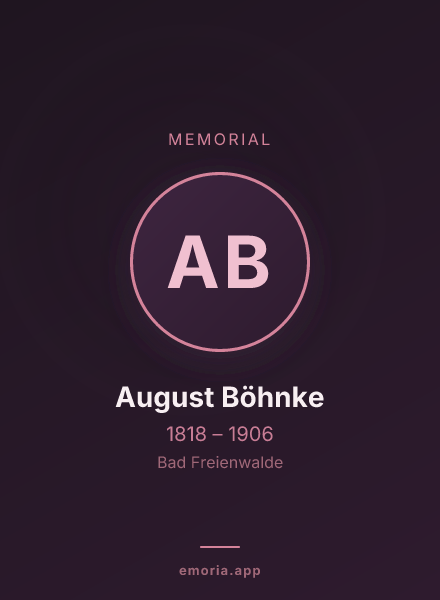 Memorial portrait of August Böhnke