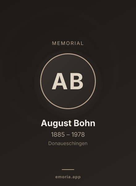 Memorial portrait of August Bohn