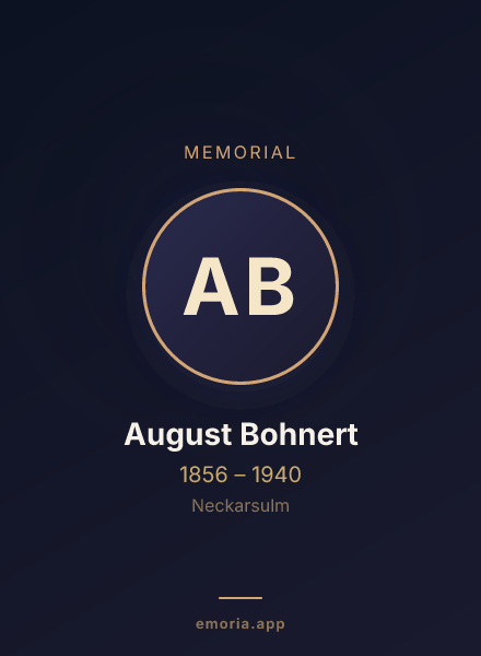 Memorial portrait of August Bohnert