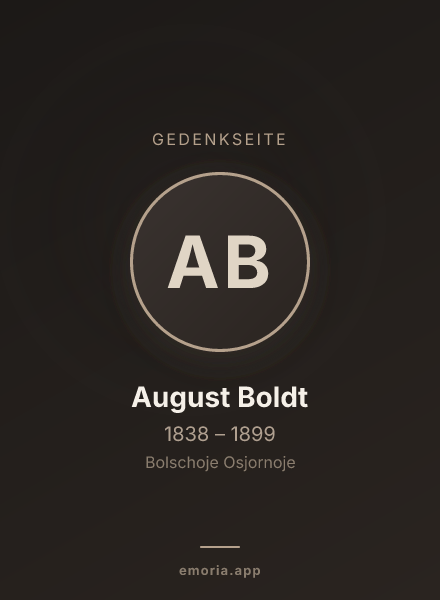 Gedenkportrait von August Boldt
