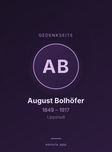 Gedenkportrait von August Bolhöfer
