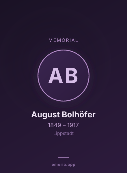 Memorial portrait of August Bolhöfer