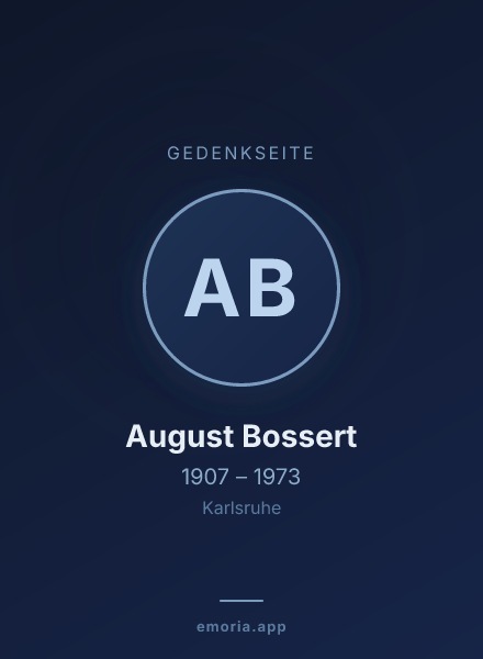 Gedenkportrait von August Bossert