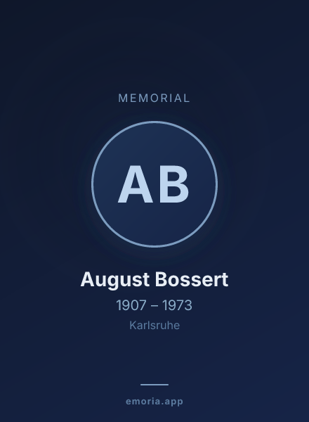 Memorial portrait of August Bossert