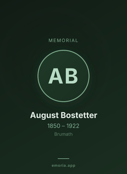 Memorial portrait of August Bostetter