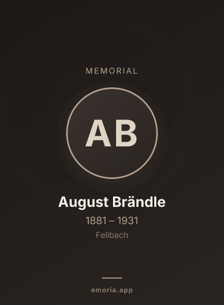 Memorial portrait of August Brändle