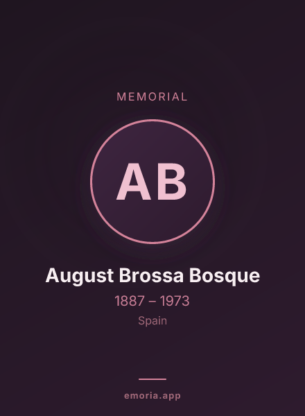 Memorial portrait of August Brossa Bosque