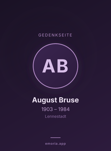Gedenkportrait von August Bruse