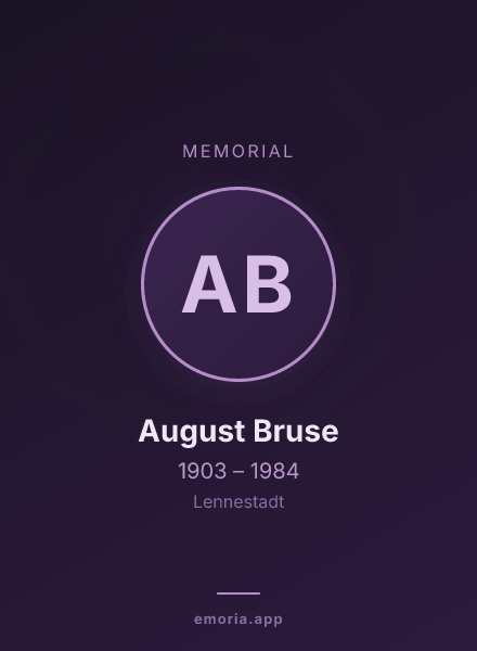 Memorial portrait of August Bruse