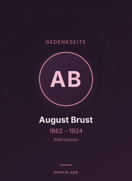 Gedenkportrait von August Brust