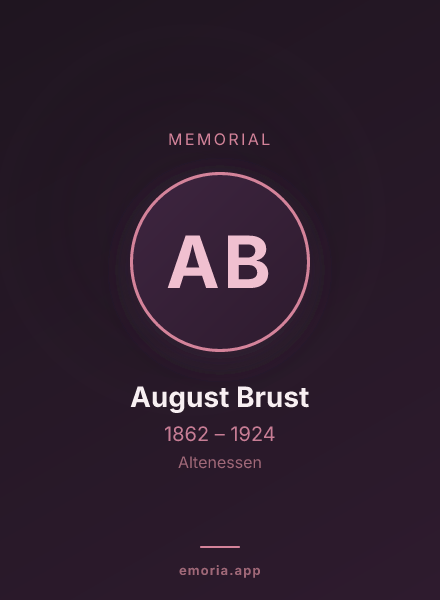 Memorial portrait of August Brust