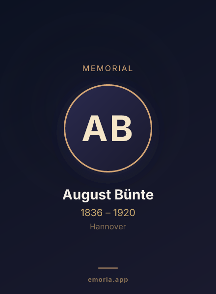 Memorial portrait of August Bünte