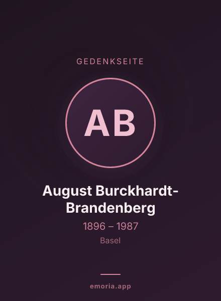 Gedenkportrait von August Burckhardt-Brandenberg