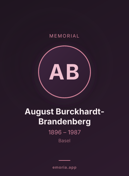 Memorial portrait of August Burckhardt-Brandenberg