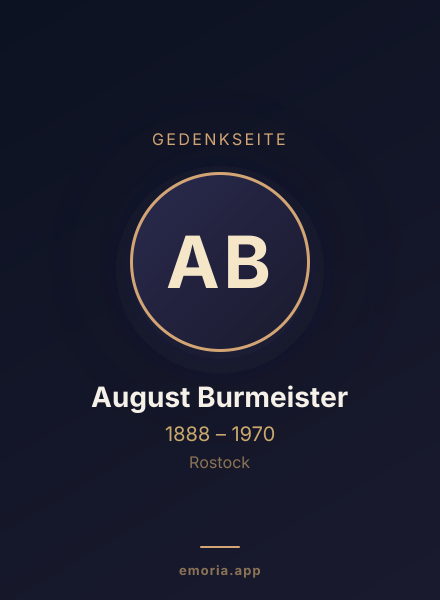Gedenkportrait von August Burmeister