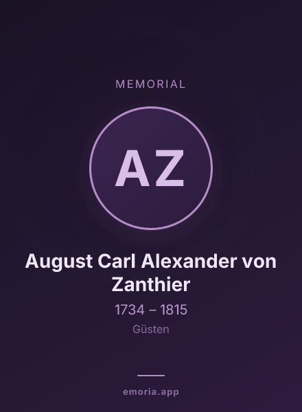 Memorial portrait of August Carl Alexander von Zanthier