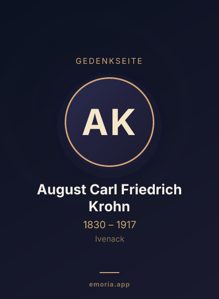 Gedenkportrait von August Carl Friedrich Krohn