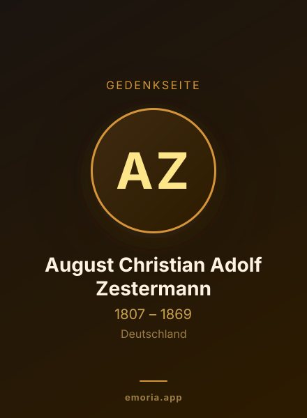 Gedenkportrait von August Christian Adolf Zestermann