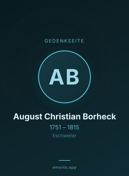Gedenkportrait von August Christian Borheck