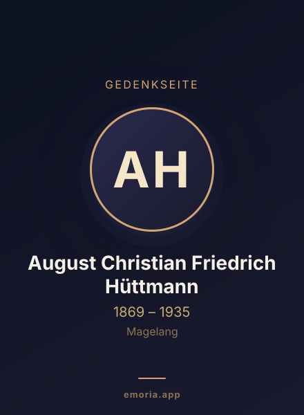 Gedenkportrait von August Christian Friedrich Hüttmann