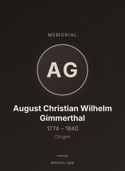 Memorial portrait of August Christian Wilhelm Gimmerthal