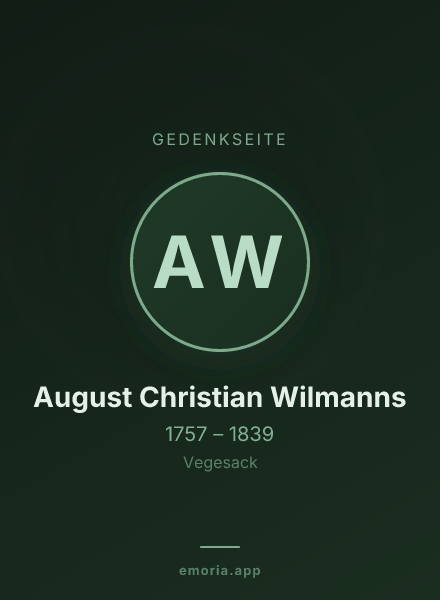 Gedenkportrait von August Christian Wilmanns