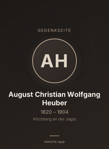 Gedenkportrait von August Christian Wolfgang Heuber