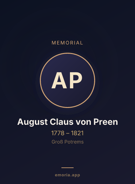 Memorial portrait of August Claus von Preen