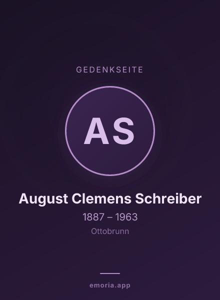 Gedenkportrait von August Clemens Schreiber