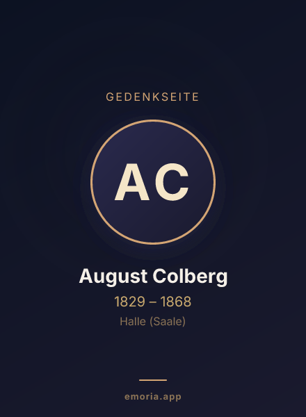 Gedenkportrait von August Colberg