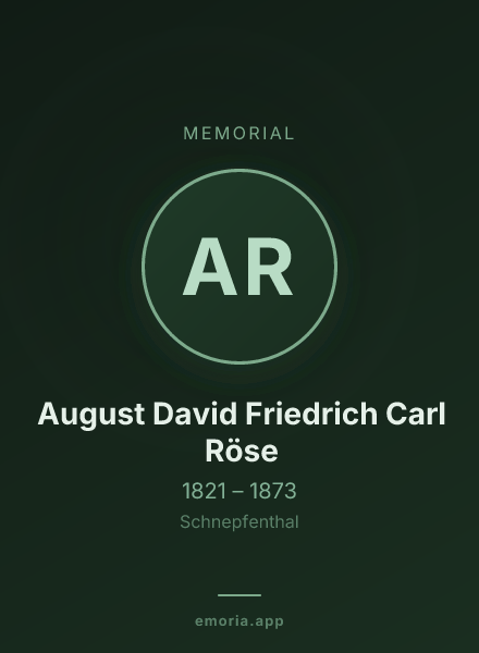 Memorial portrait of August David Friedrich Carl Röse