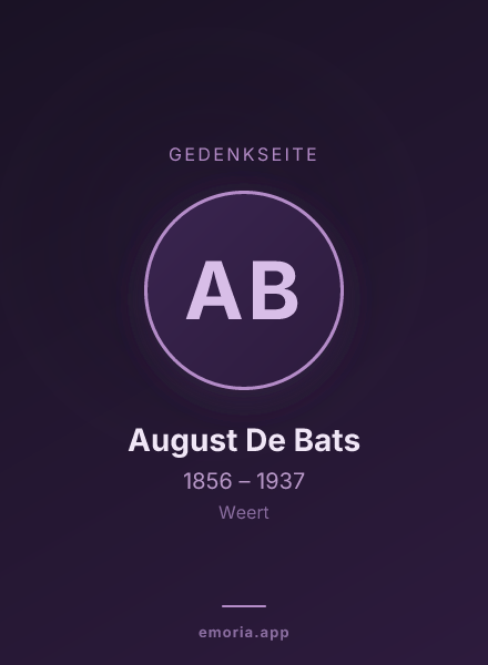 Gedenkportrait von August De Bats