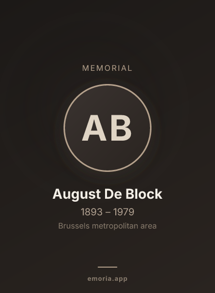 Memorial portrait of August De Block